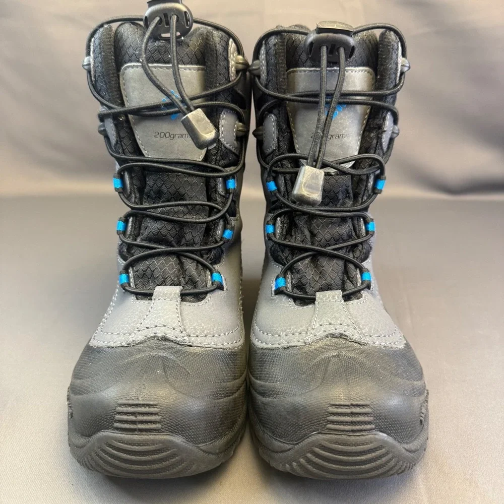 Columbia Kids Bugaboot‎ Plus IV Omni-Heat Waterproof Winter Boots Grey Blue